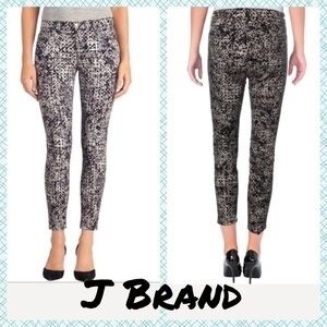 J Brand Capri mid rise Elysium tan/black dot jeans